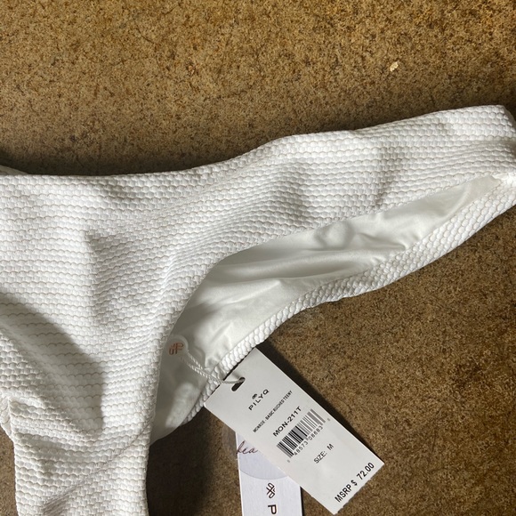 FINAL PRICE NWT Pilyq Monroe White Gold Bikini Bottoms Medium - Picture 4 of 7